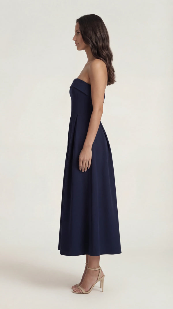 Wrap Maxi Dress Navy Femme Thea