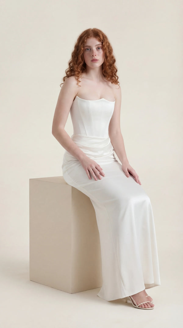 Satin Maxi Dress Femme Lara