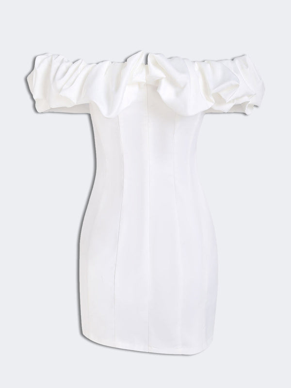 Vivienne Satin Ruffle Strapless Mini Dress