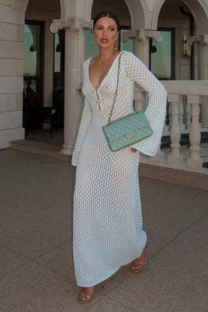 Alina V-neck Knit Cut-out Maxi Dress