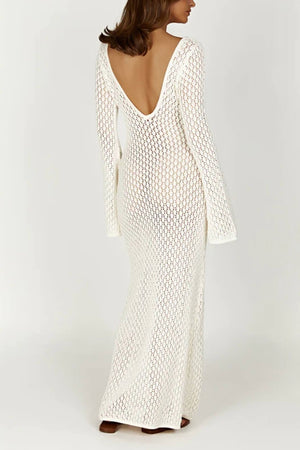 Alina V-neck Knit Cut-out Maxi Dress