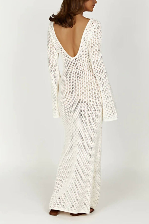 Alina V-neck Knit Cut-out Maxi Dress