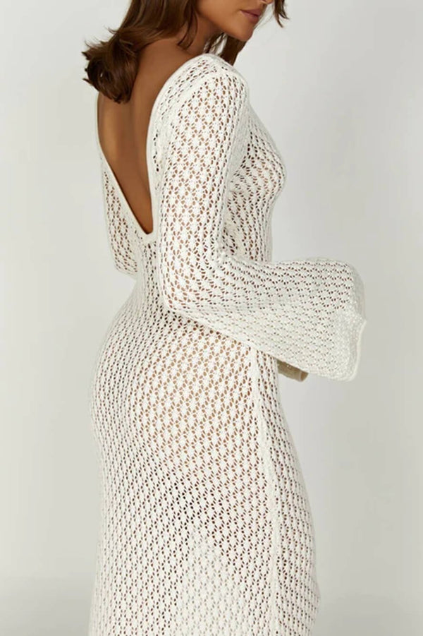 Alina V-neck Knit Cut-out Maxi Dress