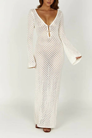 Alina V-neck Knit Cut-out Maxi Dress
