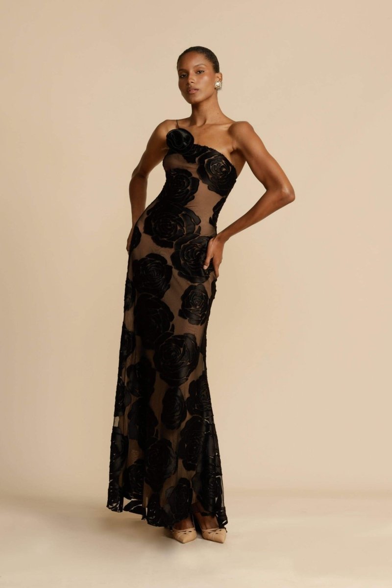 Amara One-Shoulder Floral Maxi Dress