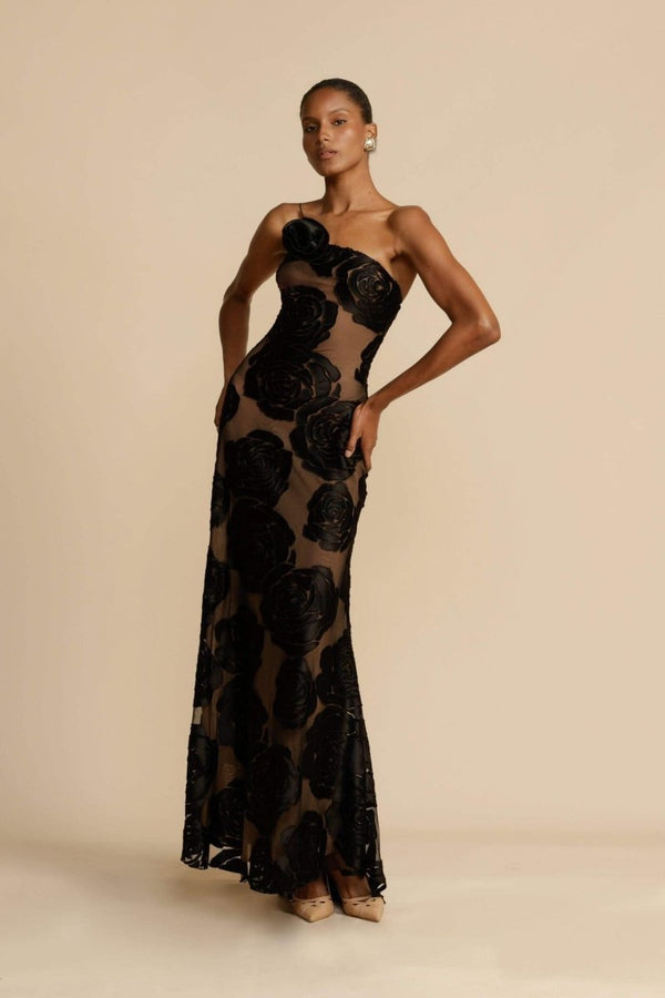 Amara One-Shoulder Floral Maxi Dress