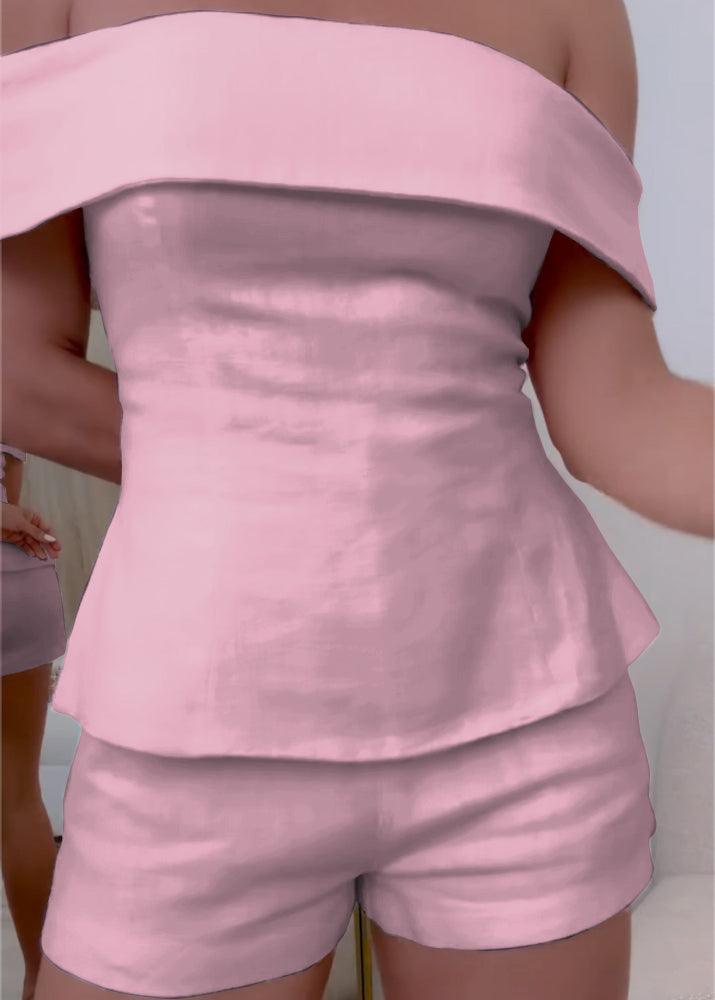 Amara linen set in pink