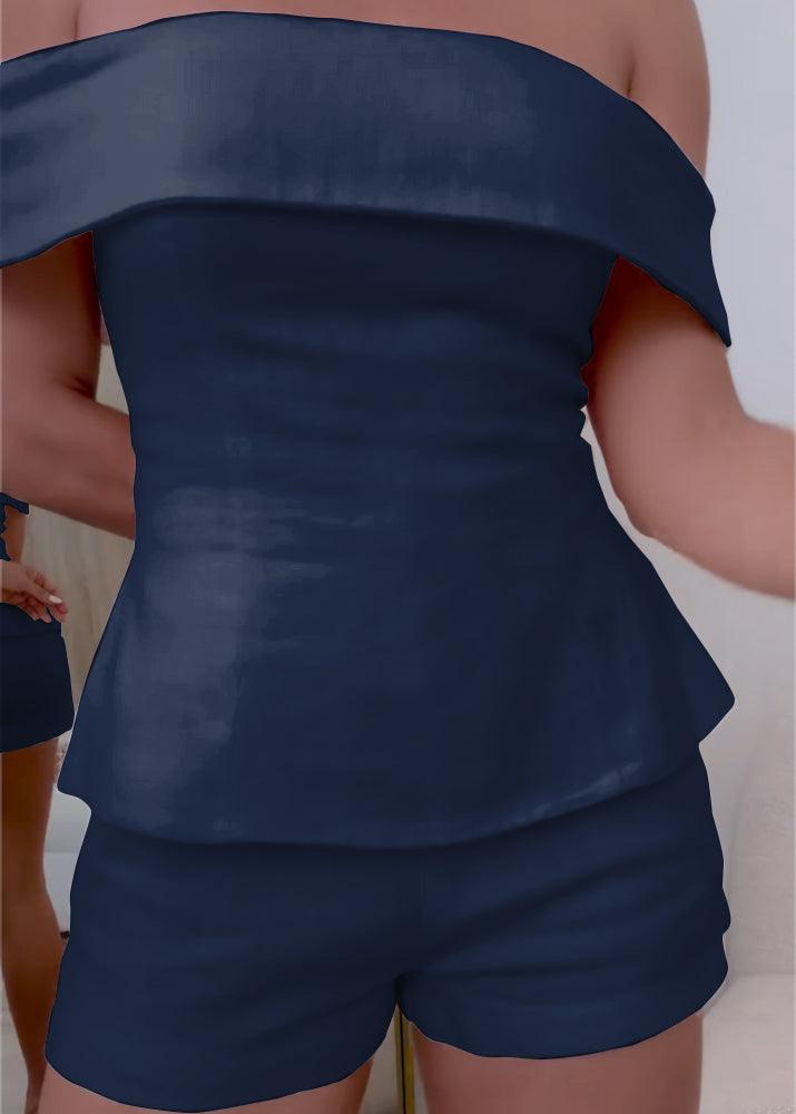 Amara linen set in midnight blue