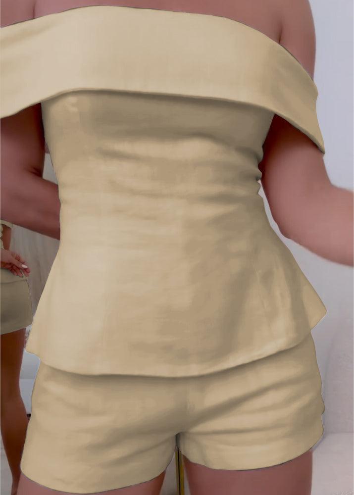 Amara linen set in khaki