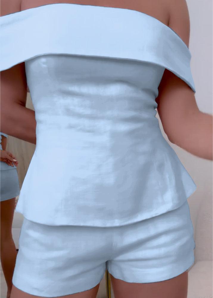 Amara linen set in light blue
