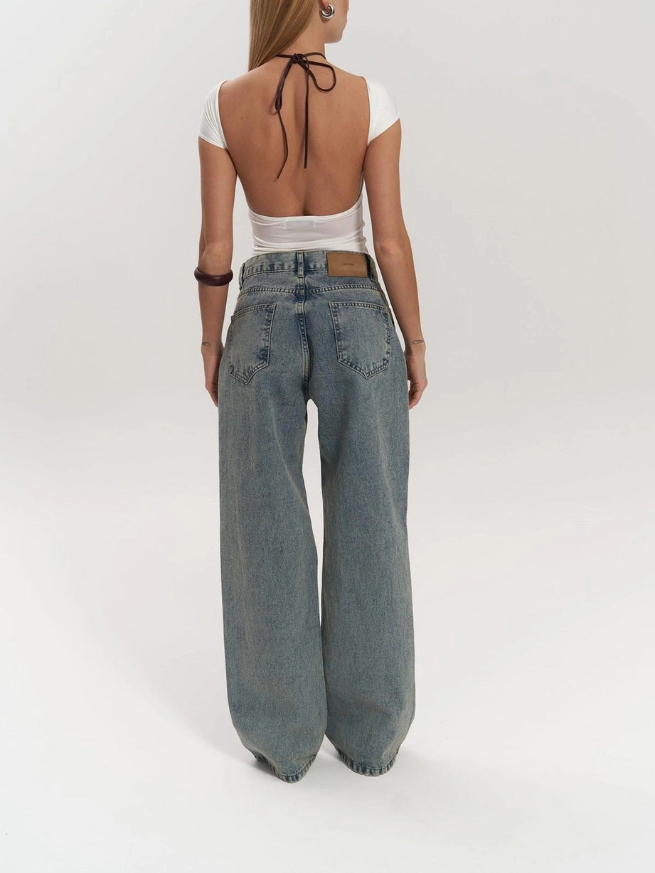 Sheer panel detail on the Ayla Illusion jeans