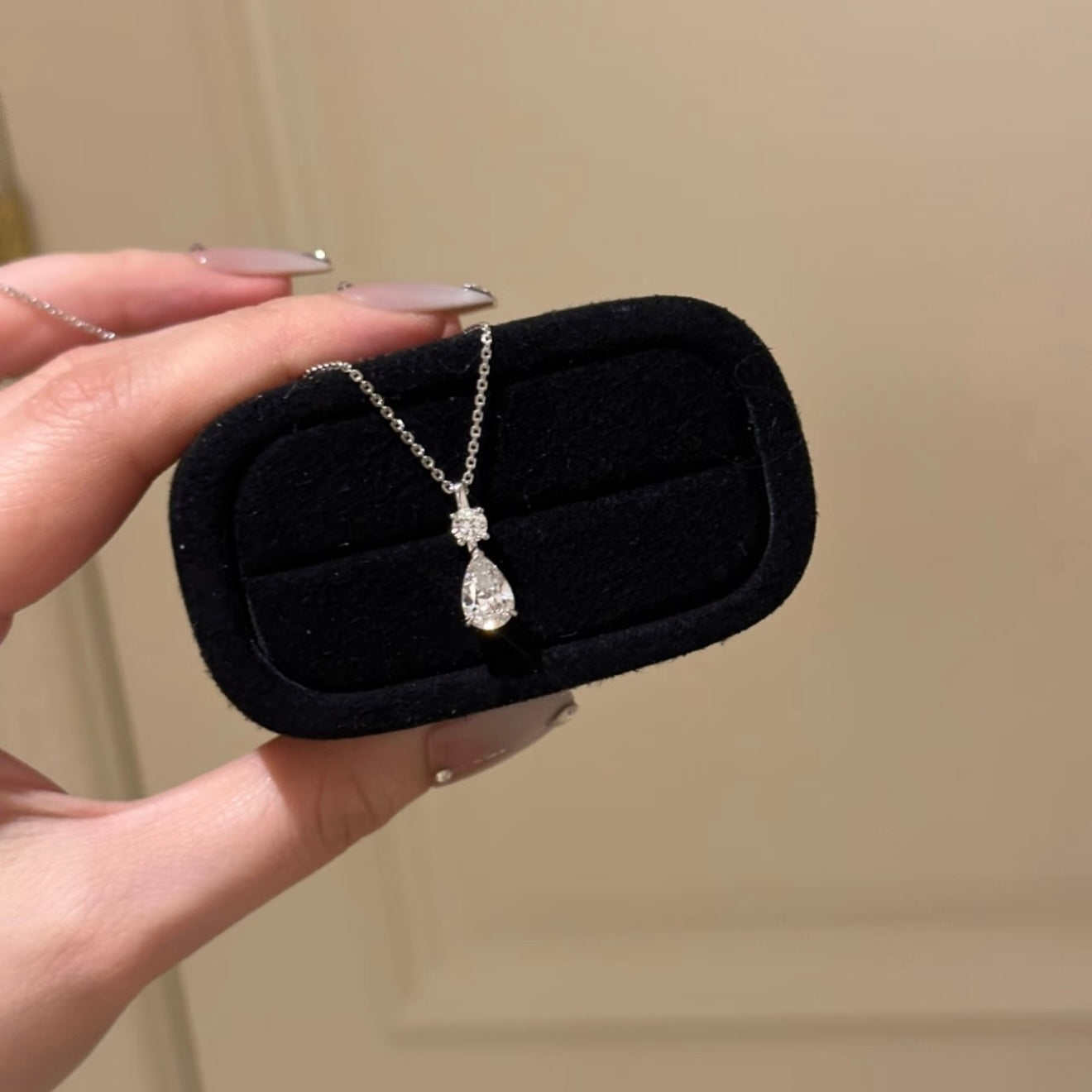Diamond Dew necklace shown in its full length