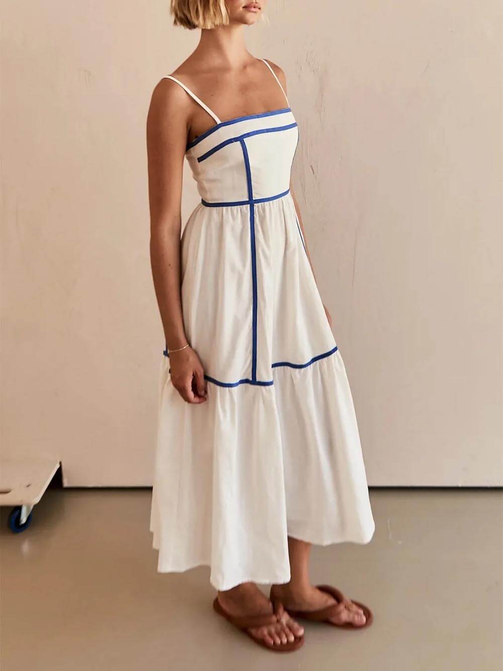 Elena contrast trim midi dress in an alternate colourway