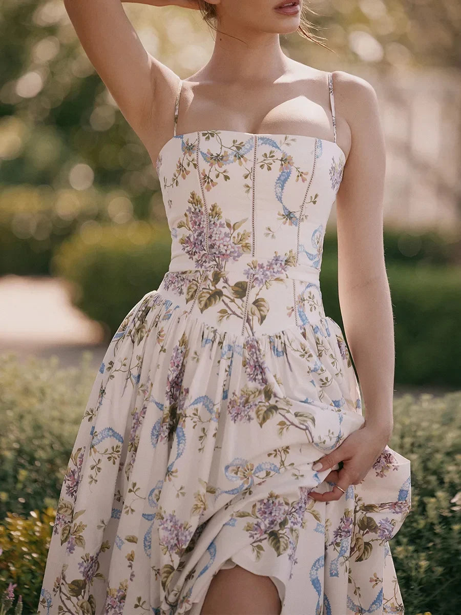 Floral cut-out detail on the Floral Radiance maxi dress
