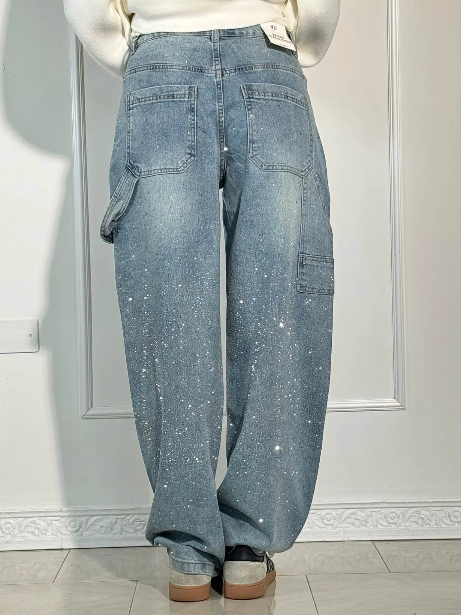 Luna Shine jeans styled for evening