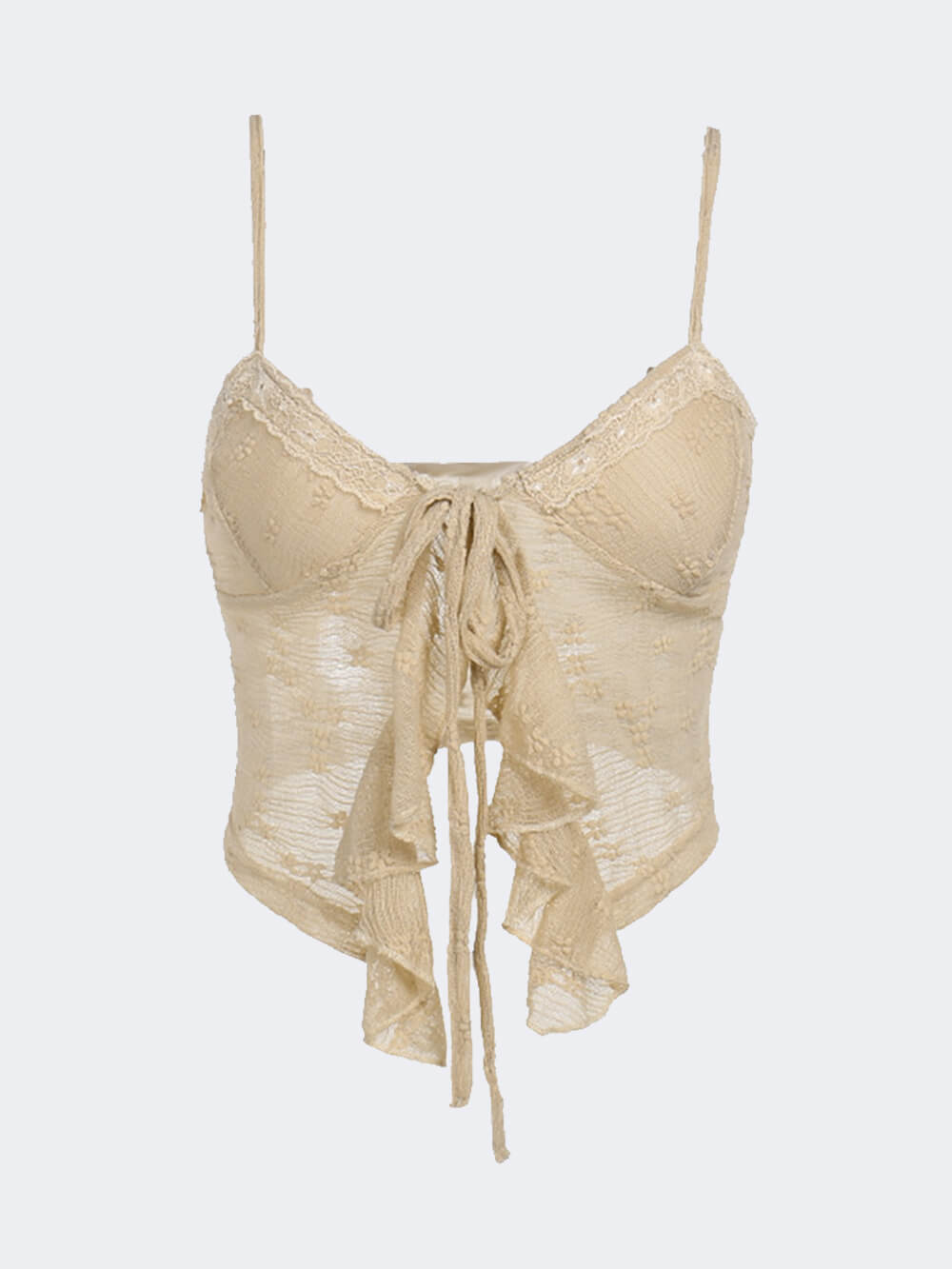 Luxe halter lace top styled with a skirt