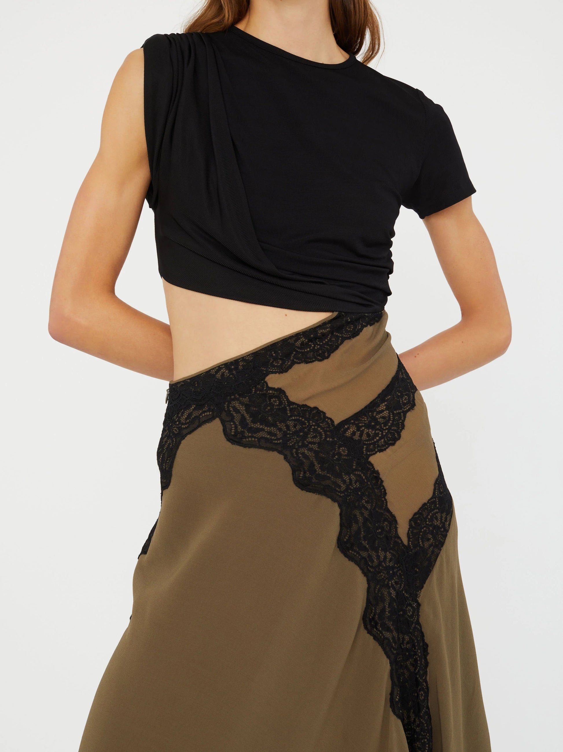 Back view of the Twist and Lace midi dress