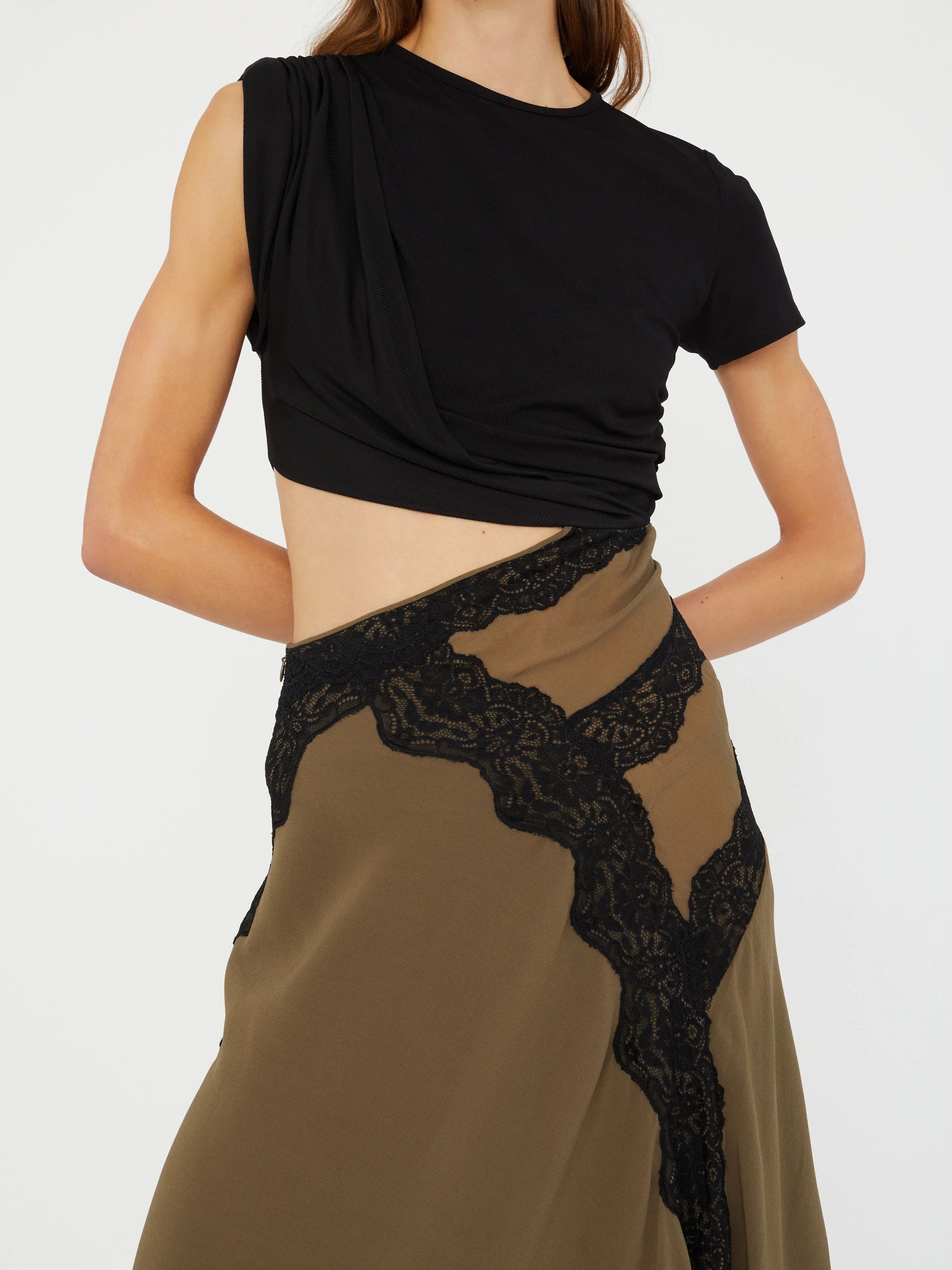 Back view of the Twist and Lace midi dress