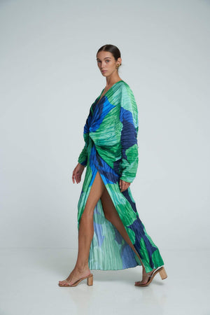 Isla Abstract Print Maxi Kaftan Dress