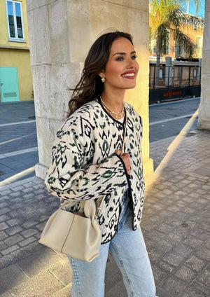 Aria Geometric Quilted Lightweight Jacket