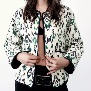 Aria Geometric Quilted Lightweight Jacket