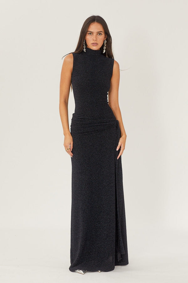 Aria Metallic Knit Maxi Dress