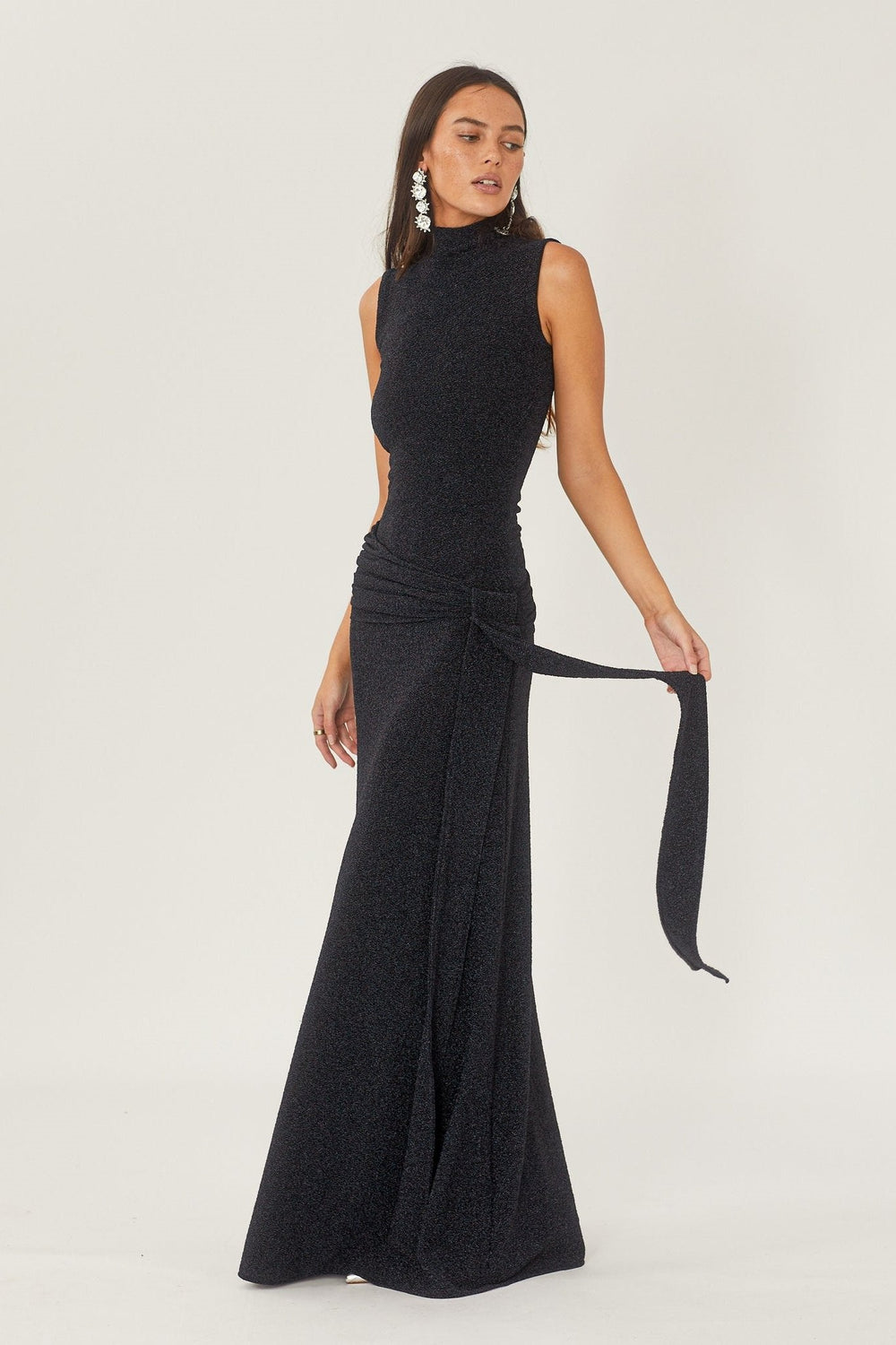 Aria Metallic Knit Maxi Dress