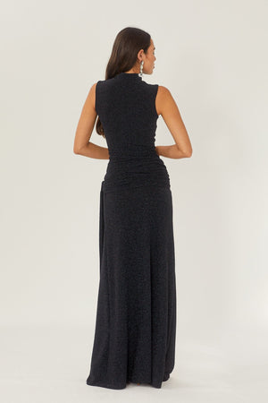 Aria Metallic Knit Maxi Dress