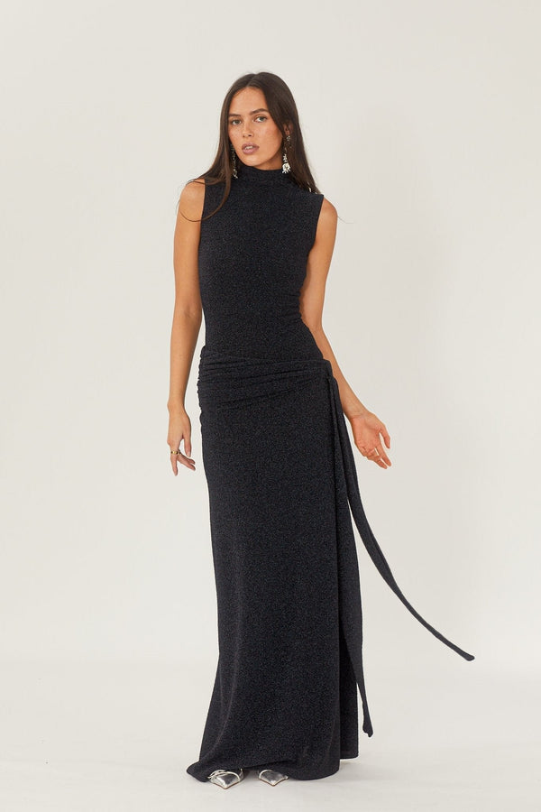 Aria Metallic Knit Maxi Dress