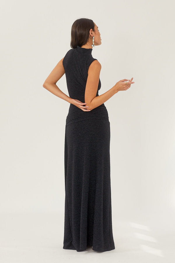 Aria Metallic Knit Maxi Dress